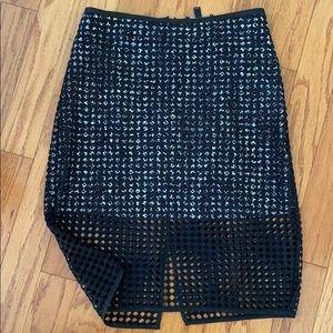Net lined pencil skirt